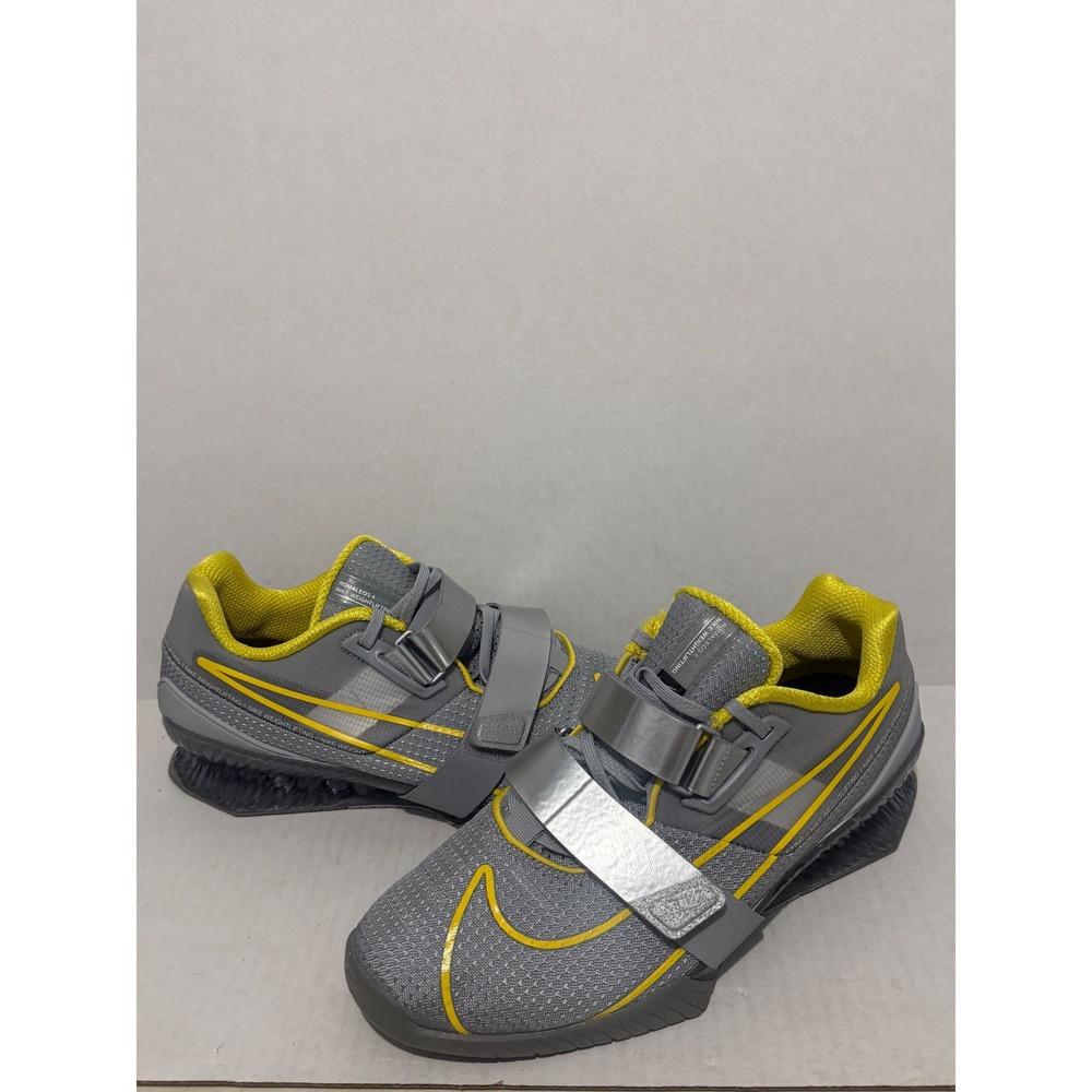 Nike Romaleos 4 Men's 11 Grey Yellow Weightlifting Training Shoes CD3463-002